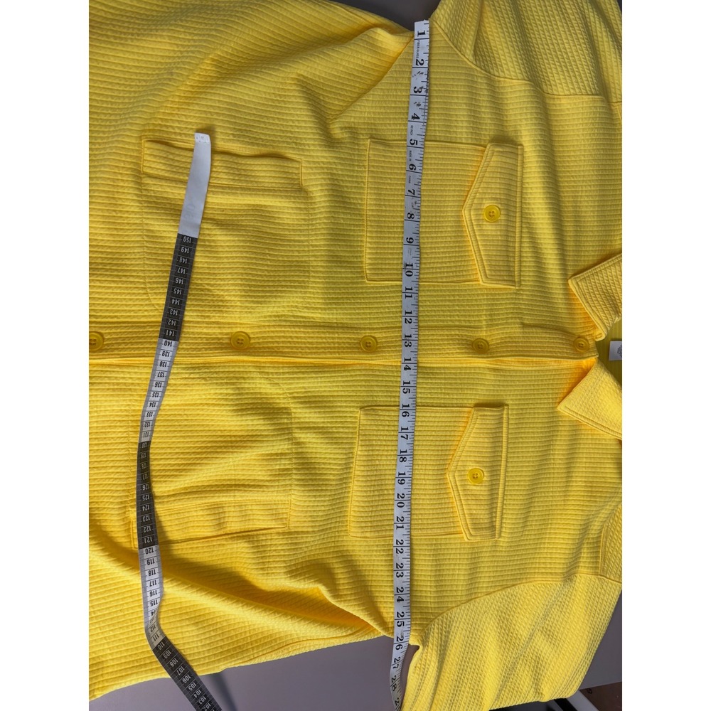 Ruby Rd. Woman Yellow Waffle Knit Button Front Shirt Jacket Size 2X - Picture 7 of 9